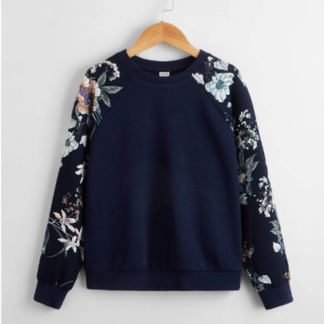 Moletom Feminino Manga Floral